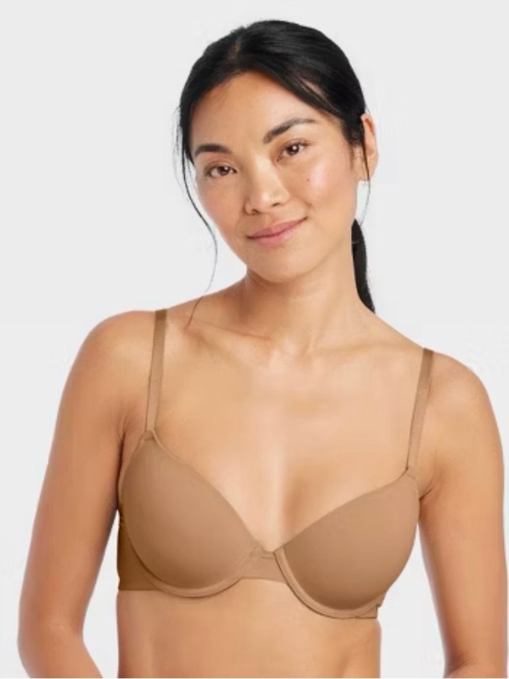 Auden Women's Bra 34A Demi Coverage Bra Caramel Lightly Lined Comfort Wire
